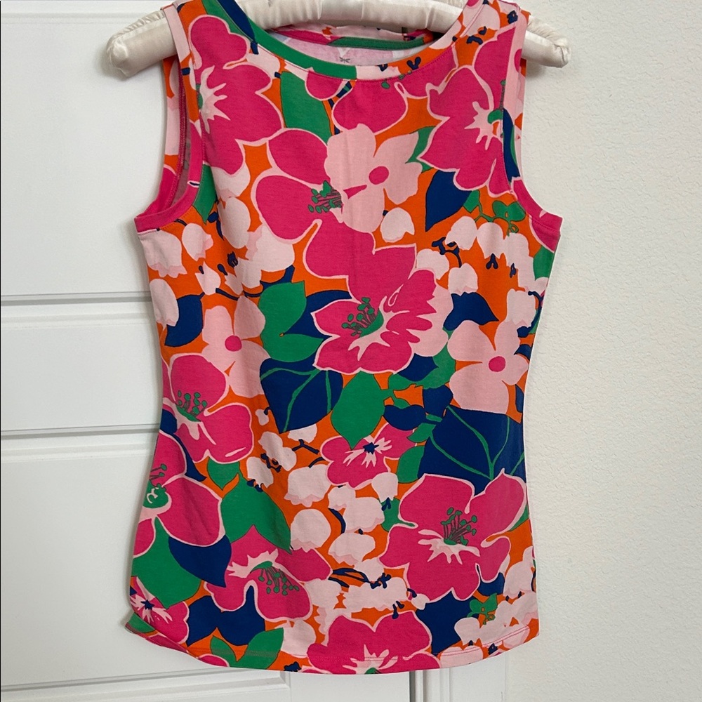 Talbots Pink Floral Print Tank Top